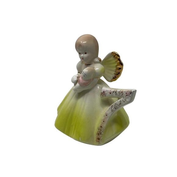 Josef Originals Age 7 Birthday Girl Angel Figurine with Baby Doll No Tag or Box - Picture 4 of 5